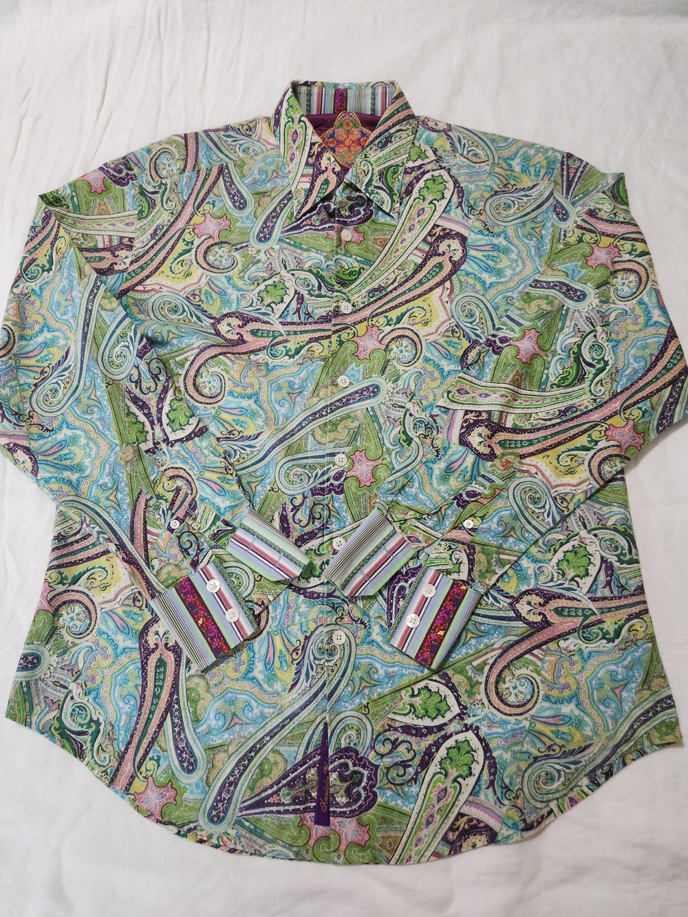 Robert Graham "Hudson" Paisley Button-Down Shirt Men's Size Large - Picture 12 of 13